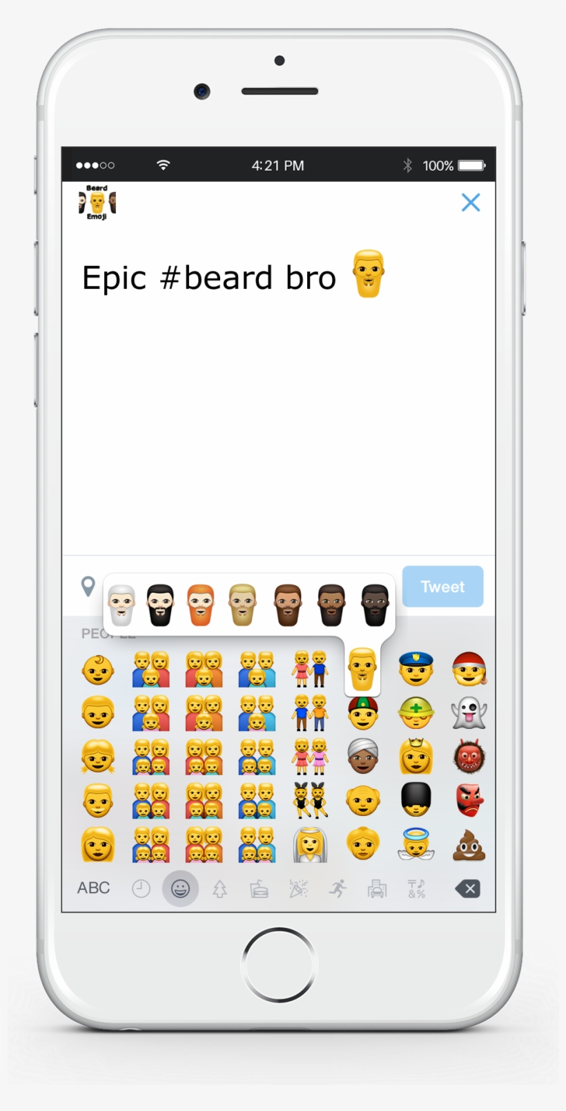 Unicode Apple Google Android Beard Emoji - Mobile Phone, transparent png #1313103