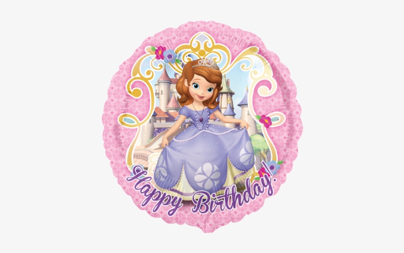 18" Disney Sofia The First Happy Birthday Foil Balloon - Princess Sofia Round, transparent png #1313662