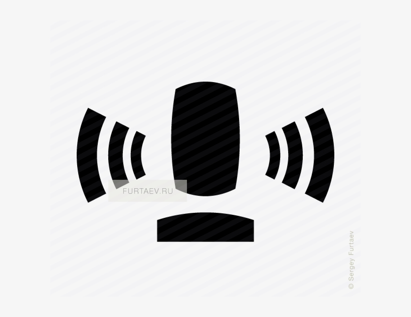 Vector Icon Of Wireless Signal Going From Microphone - Radio Wave, transparent png #1314851