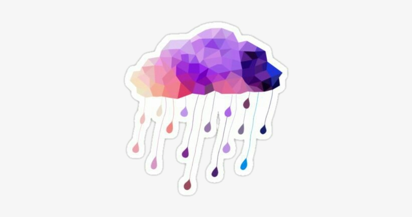 Lluvia Nubes Morado Colores Stiker Pegatina Tumblr - Cloud Sticker, transparent png #1316953