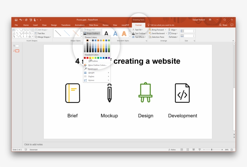 Change Color Of Vector Icons In Powerpoint - Word 2007, transparent png #1317824