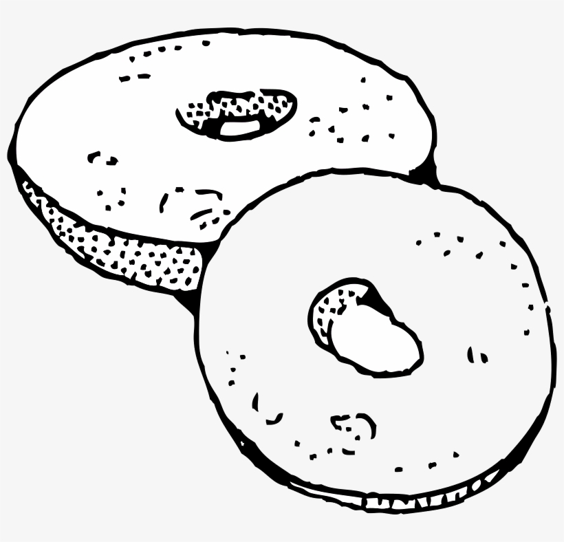 Black And White Bagel Clipart, transparent png #1318216