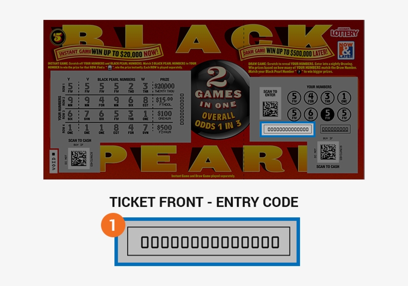 The Barcode Number On The Back Side Of The Draw Game - Black Pearl Winning Ticket, transparent png #1319141