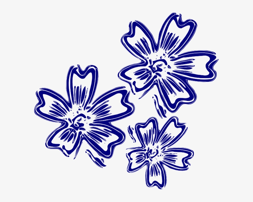 Navy Blue Flowers Svg Clip Arts 600 X 575 Px, transparent png #1320306