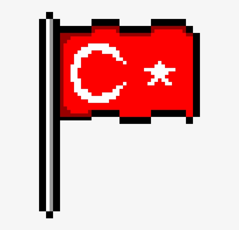 Turkey Flag - Flashlight Pixel Art, transparent png #1320770