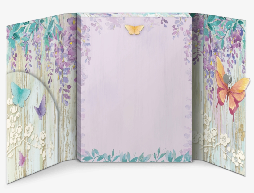 Butterfly Wisteria Portfolio Pocket Note Pad - Handbag, transparent png #1321172