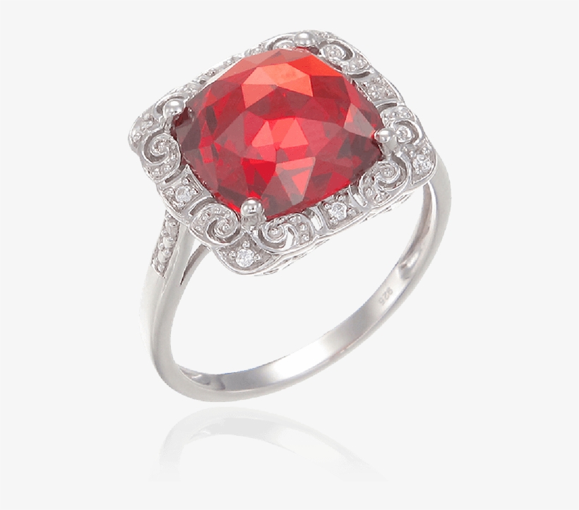 Classically Styled Passion Red Ring - Pre-engagement Ring, transparent png #1321692