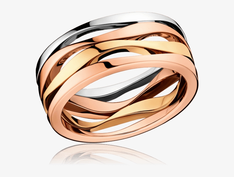 Ring 18k Yellow, White & Red Gold R50bna05001xx - Anillo Omega, transparent png #1321849