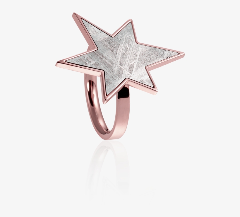 Meteorite Star Ring In Red Gold - Body Jewelry, transparent png #1321859