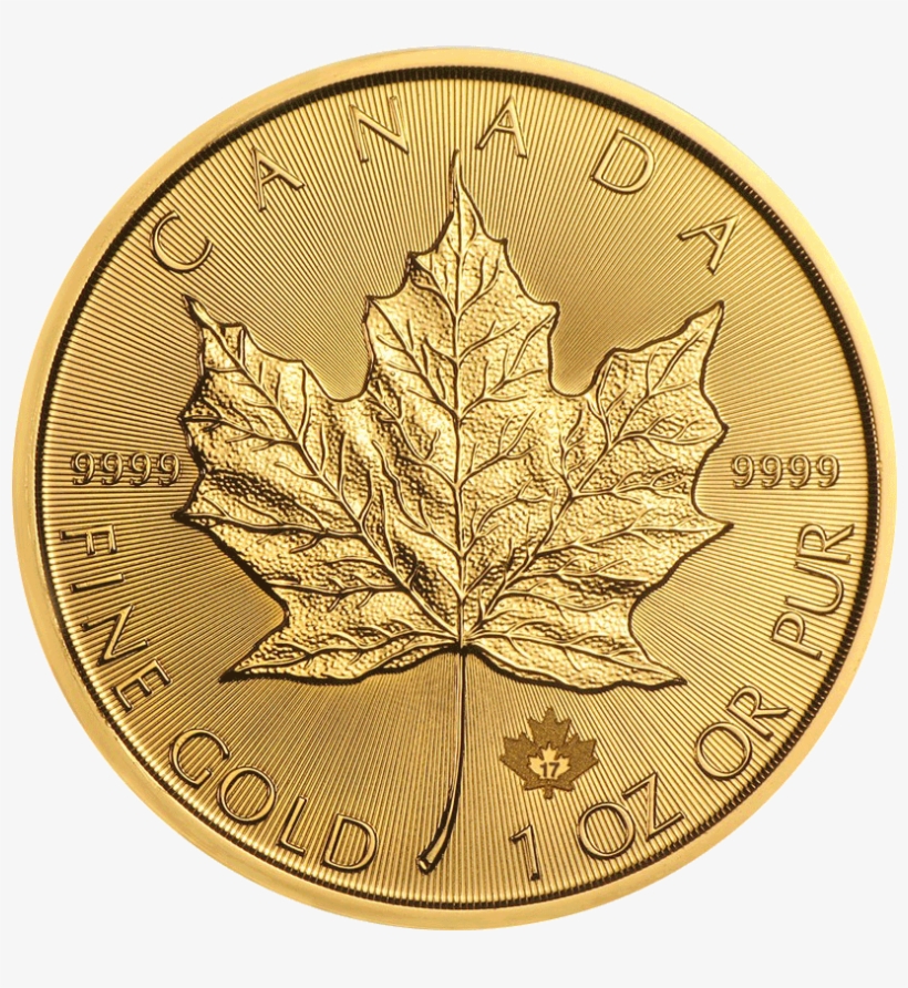 1 Oz 2018 Canadian Maple Leaf - Gold Canadian Maple Leaf Coin Png, transparent png #1322008