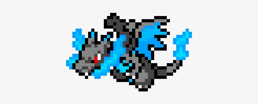 Mega Charizard X - Mega Charizard X Pixel Art, transparent png #1322164