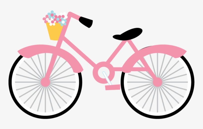 Banner Freeuse Library Cycling Clipart Girl Paris - Pink Bike Clipart, transparent png #1322614