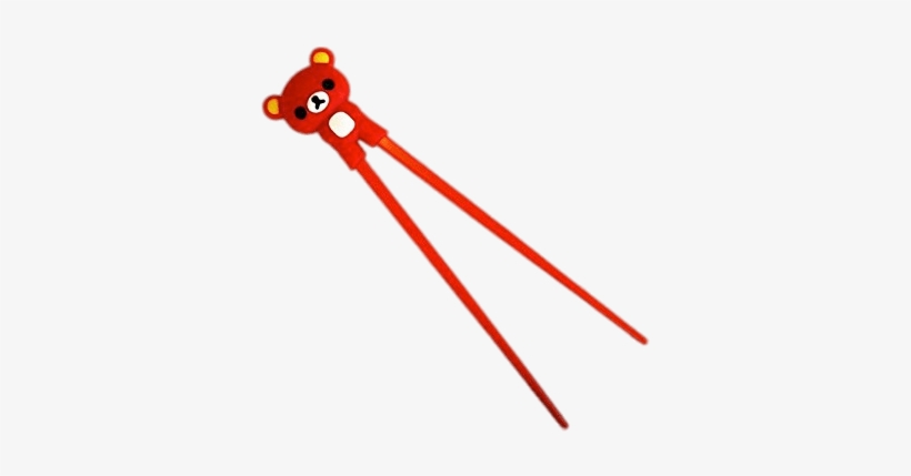Download - Cute Rilakkuna Bear Plastic Chopsticks With Silicone, transparent png #1323174
