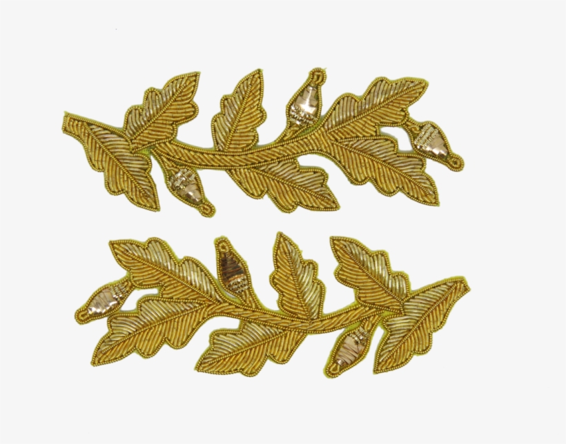 Repeat Pattern Oak Leaf Gold - Embroidery, transparent png #1323255