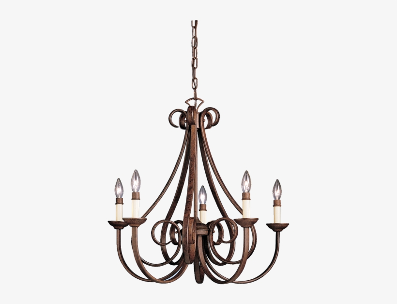 Tentwares - Kichler 2021 - Dover 5 Light Chandelier - Tannery Bronze, transparent png #1323819