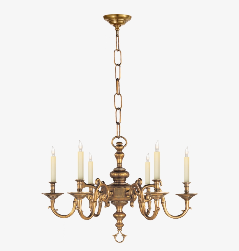 Georgian Small Chandelier In Antique-burnished B - Brass Chandeliers With Shades, transparent png #1323896