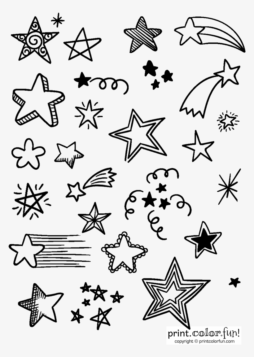 Lots Of Stars - Sketchy Stars Vector, transparent png #1324498