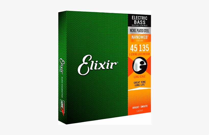 Elixir Nickel Plated Steel 5 String Bass Strings With - Elixir Strings, transparent png #1324515