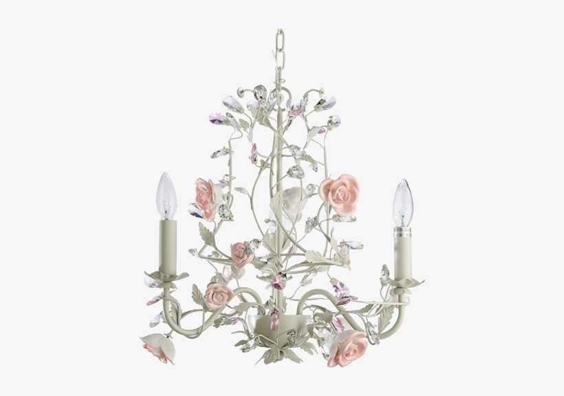 Crystal Candles Ceramic Flower Style Chandelier - Menlo Ceramic Flower 3-light Candle Style Chandelier, transparent png #1324518