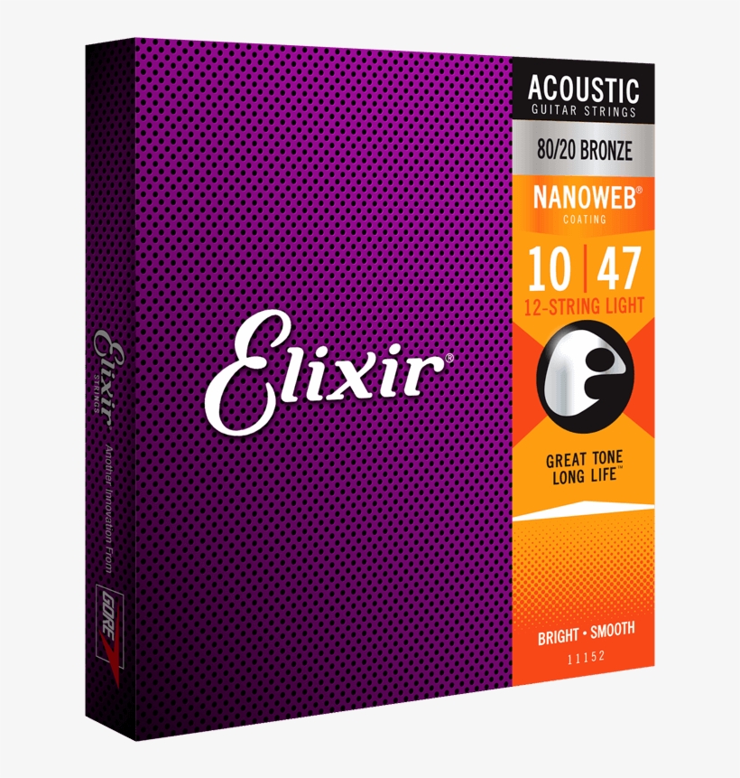 Elixir 12 String 80/20 Light Acoustic Strings 11152 - Elixir Phosphor Bronze Light Strings, transparent png #1324745