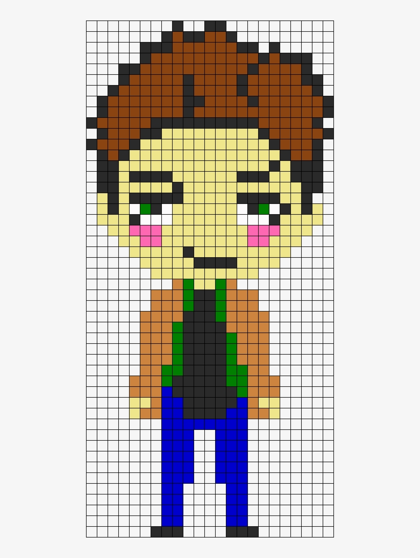 Dean Winchester Supernatural Perler Bead Pattern - Dean Winchester Pixel Art, transparent png #1326194