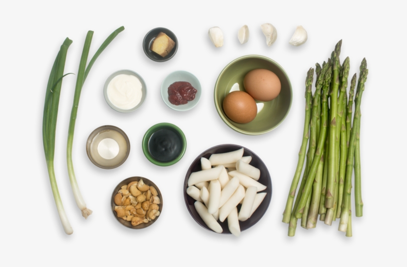 Spicy Vegetable Tteokbokki With Asparagus, Soft-boiled - Egg, transparent png #1326343