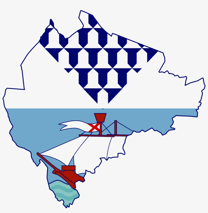 Flag Map Of Belfast, Northern Ireland - Belfast Flag, transparent png #1326768