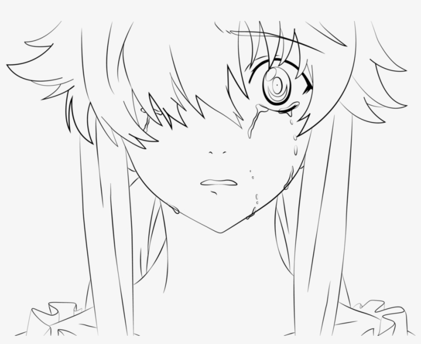 Banner Free Download Yuno Gasai Art Future Sketch Anime - Line Art, transparent png #1327085