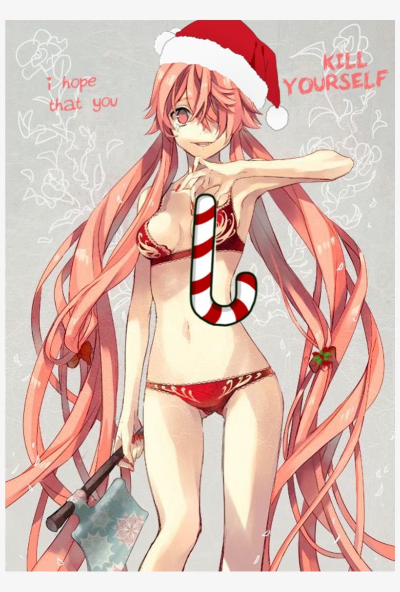Gasai Yuno Christmas - Sexy Yuno Mirai Nikki, transparent png #1327105