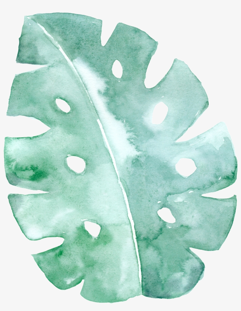 This Graphics Is Spotted Green Leaf Cartoon Transparent - Mint Green Background Watercolor Png, transparent png #1327565