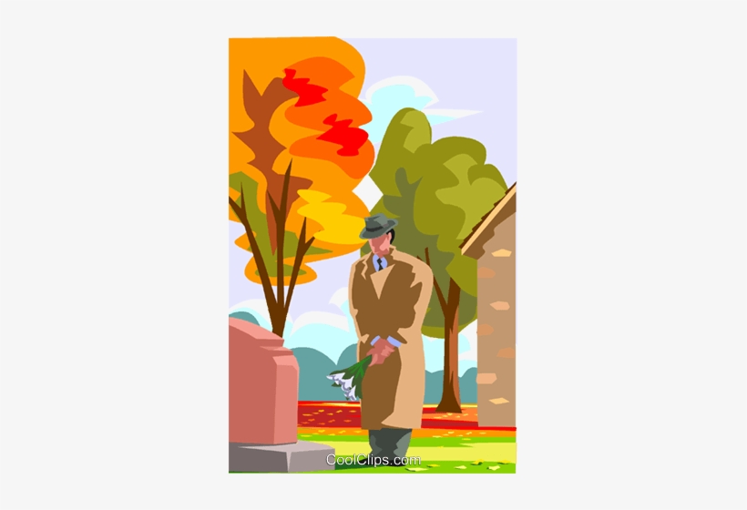 Visiting A Grave, Paying Respects Royalty Free Vector - Visiting A Grave Cartoon, transparent png #1328324