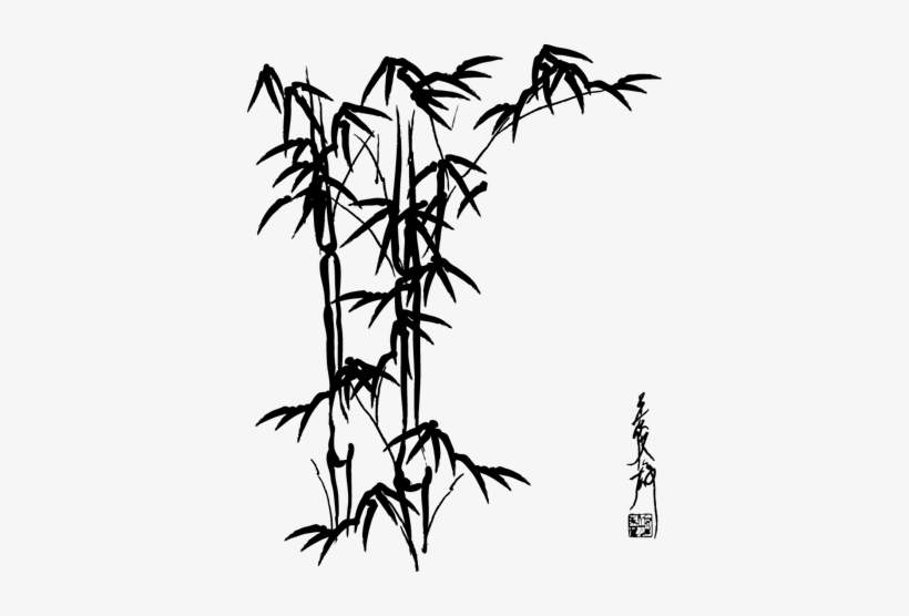 Bamboo Wall Art Decal - Chinese Ink Bamboo, transparent png #1328805