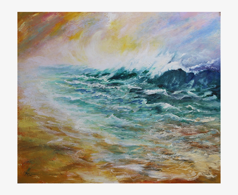 Abstract Oil On Canvas Seascape By South African Artist - Painting, transparent png #1328848