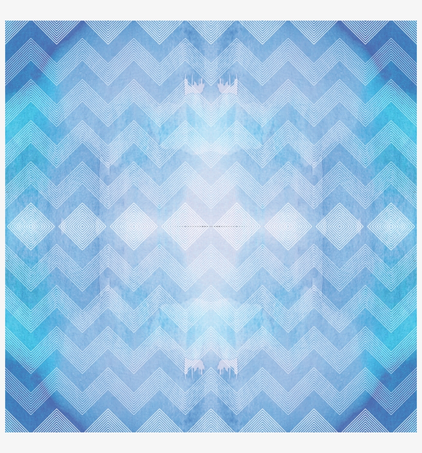 White Stripey Chevron Blue Watercolour Patterns Fabric - Wallpaper, transparent png #1329554