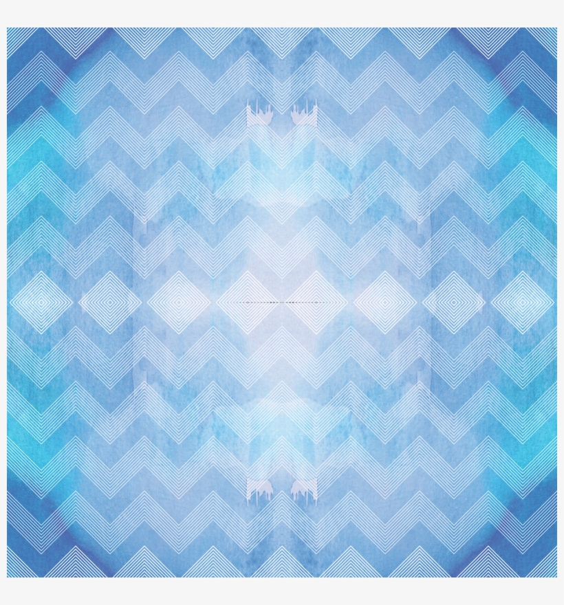 White Stripey Chevron Blue Watercolour Patterns Fabric - Wallpaper, transparent png #1329554