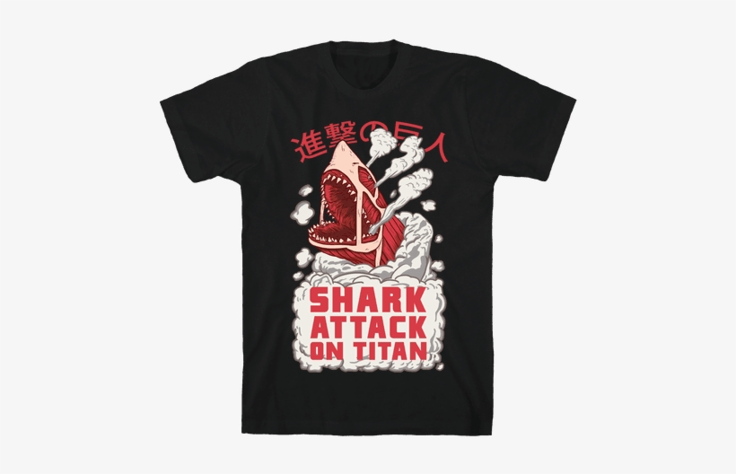 Shark Attack On Titan Mens T-shirt - Bike Lovers T Shirts, transparent png #1330276