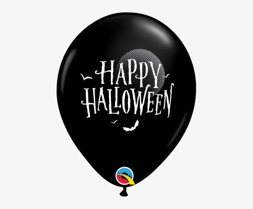 Halloween Moon & Bats Balloons - 11" Halloween Moon & Bats Latex Balloons, transparent png #1330277