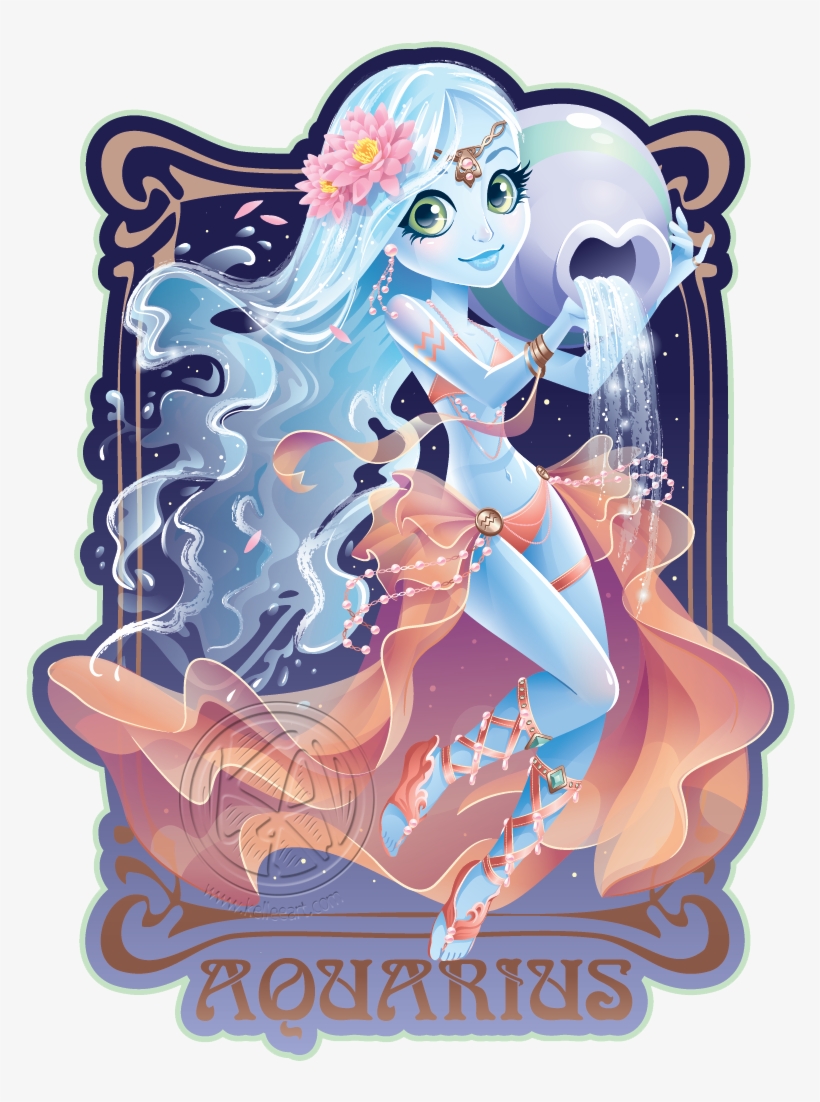 Aquarius By Kelleeart - Kelleeart Zodiac, transparent png #1330340