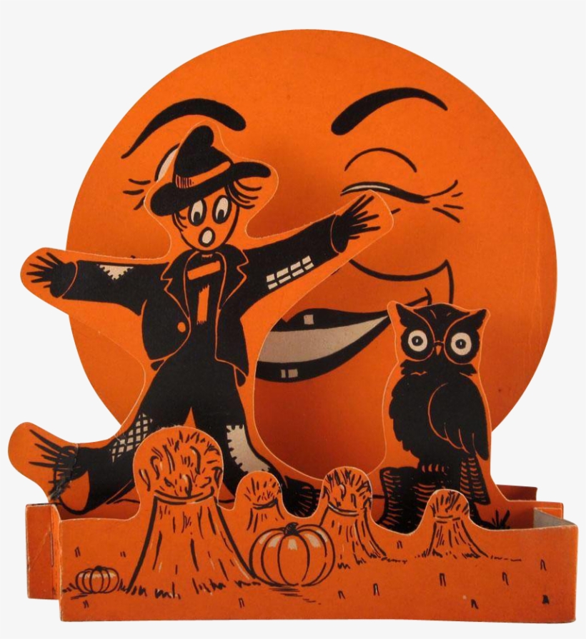 Beistle Halloween 3d Fold Out Scarecrow And Moon Decoration - Halloween, transparent png #1330390