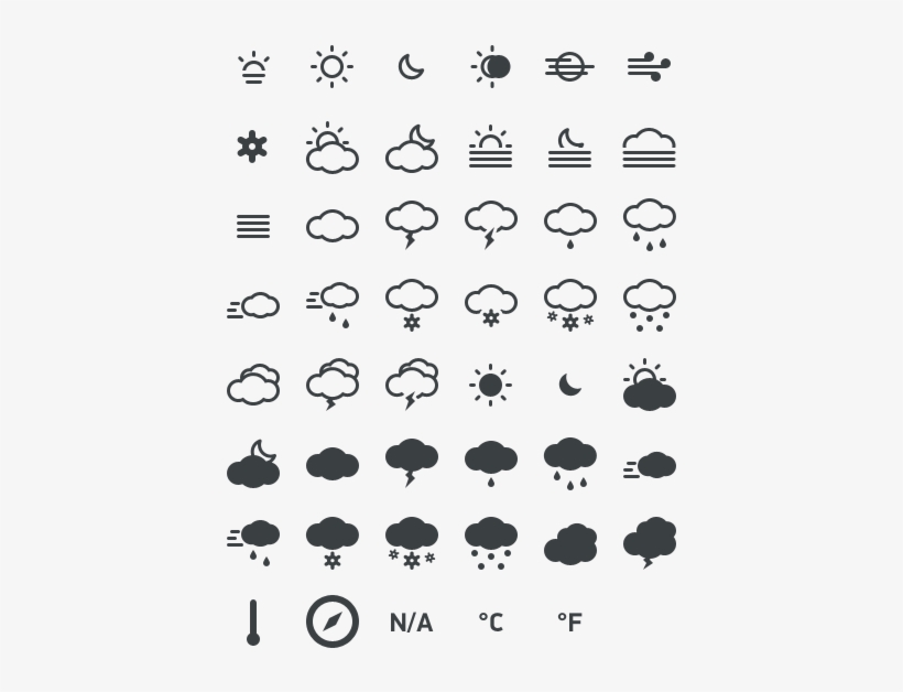 Icons For Web And User Interface Designer - Weather Icon Set Png, transparent png #1330535
