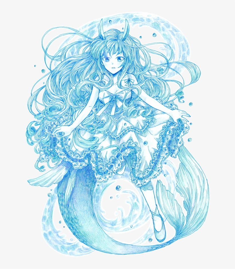 Mermaid Drawing Aquarius - Aquarius Drawing, transparent png #1330562