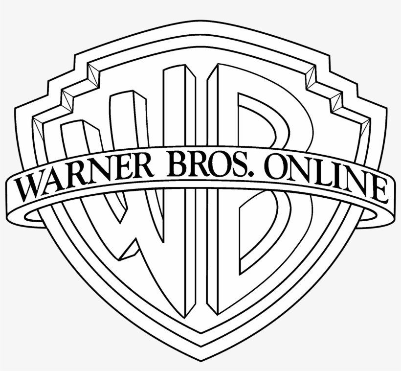 Warner Bros Online Logo Black And White - Warner Bros Logo Png, transparent png #1330984