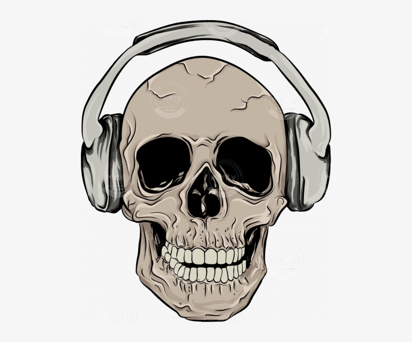 Skull With Headphones SVG