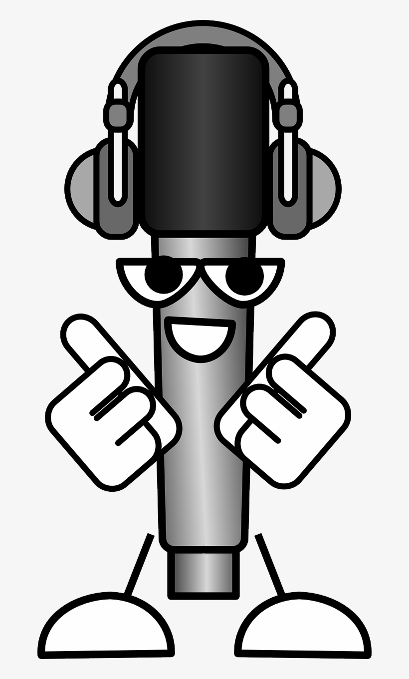 Free Mike The Mic With Headphones Free Cartoon - Funny Mic Png, transparent png #1331374
