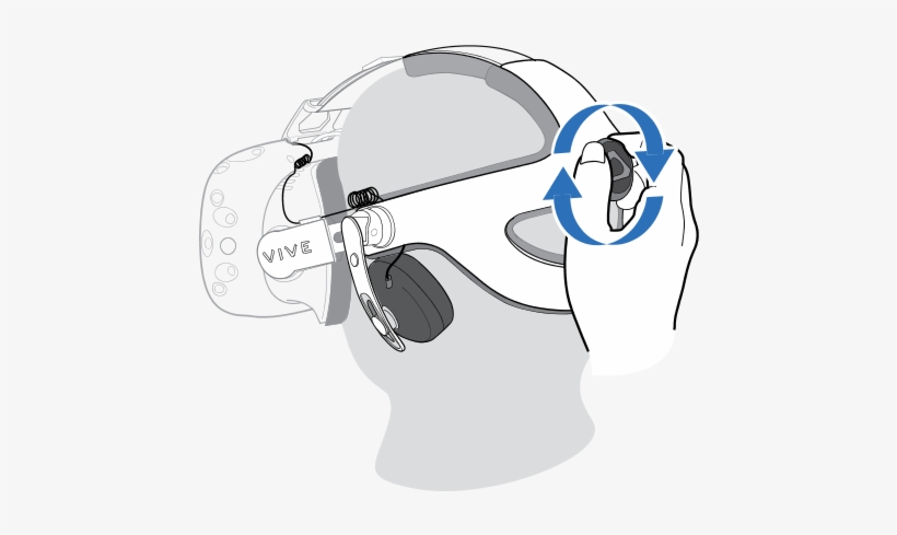Put The Headset On, And Then Rotate The Adjustment - Vive Headset Adjustment, transparent png #1331702