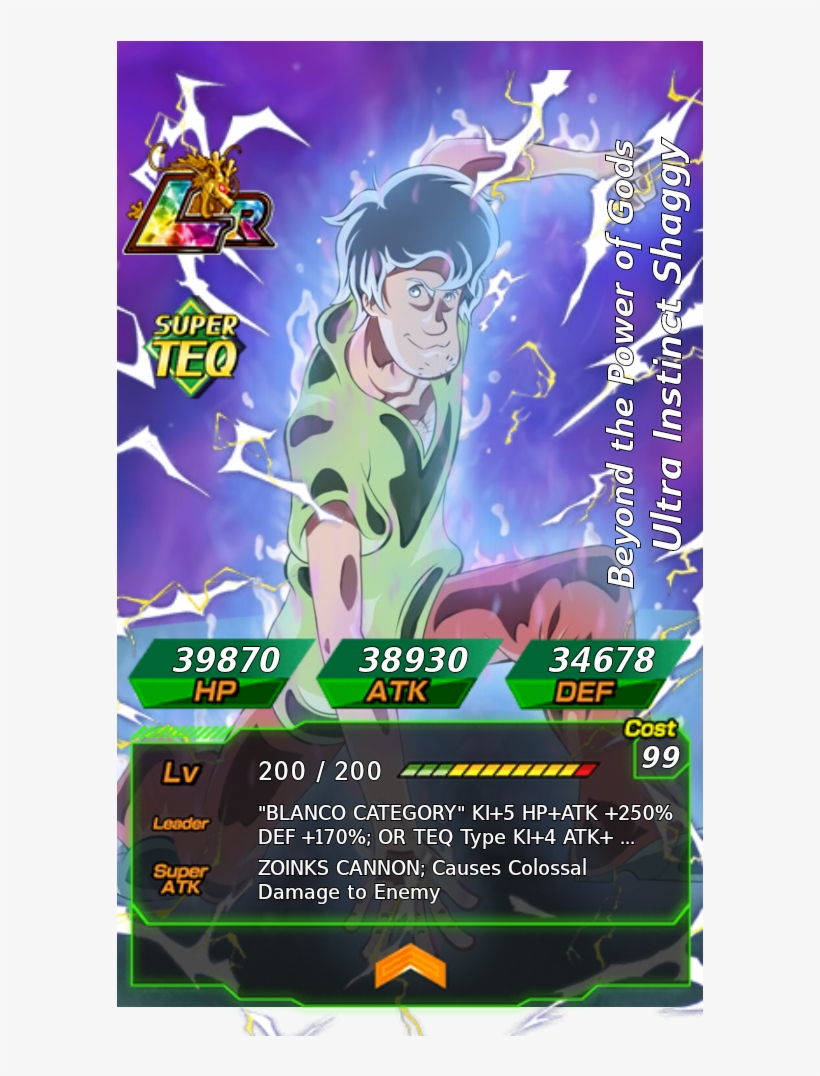 Source - Reddit - Mui Shaggy Dokkan Battle, transparent png #1332375