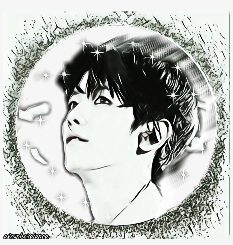Exo Baekhyun Kpop Art - Monochrome, transparent png #1333284