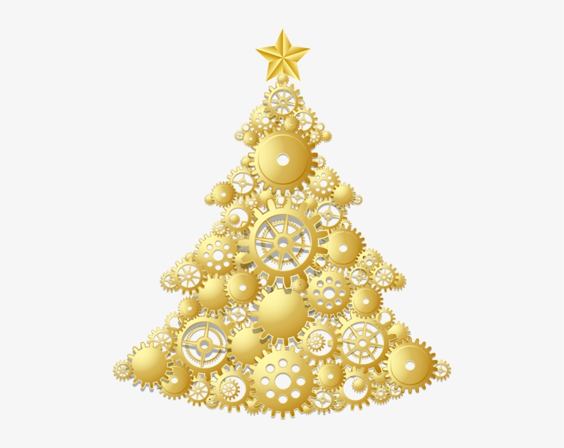 Christmas Tree Png Inside Gold Transparent Background - Gold Christmas Clip Art, transparent png #1333330