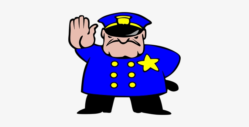 Policeman Officer Stop Cop Uniform Securit - Stop Police Man, transparent png #1333726