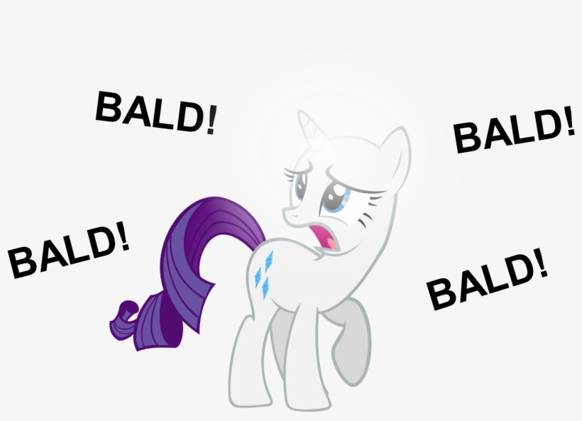 Bald Bald Bald Bald Rarity Pony Text Cartoon Mammal - Rarity My Little Pony Friendship Is Magic Cute 24x18, transparent png #1334234